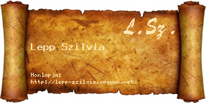 Lepp Szilvia névjegykártya